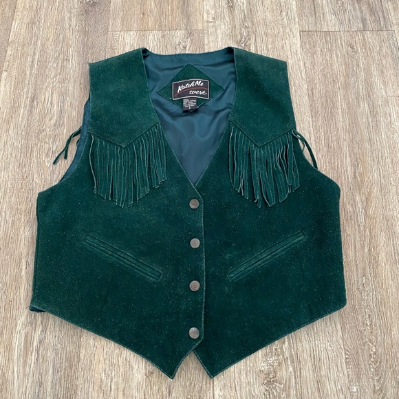 Jackets & Blazers - Katch Me West vintage leather vest with fringe size small